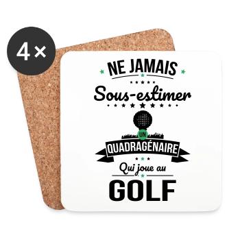Sous-estimer un quadragénaire qui joue au golf - Dessous de verre (lot de 4) - blanc - Devant