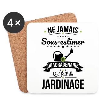 Sous-estimer quadragénaire qui fait du jardinage - Dessous de verre (lot de 4) - blanc - Devant