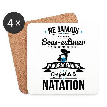 Sous-estimer quadragénaire qui fait de la natation - Dessous de verre (lot de 4) - blanc - Devant