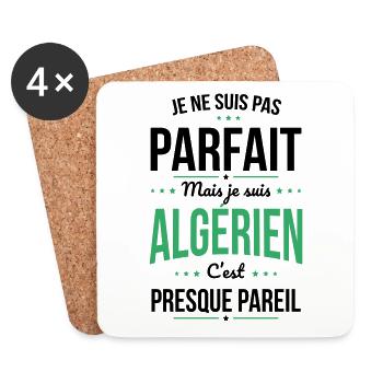 Je ne suis pas parfait mais je suis Algérien - Dessous de verre (lot de 4) - blanc - Devant