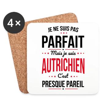 Je ne suis pas parfait mais je suis Autrichien - Dessous de verre (lot de 4) - blanc - Devant