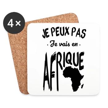 Je peux pas je vais en Afrique - Dessous de verre (lot de 4) - blanc - Devant