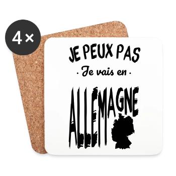 Je peux pas je vais en Allemagne - Dessous de verre (lot de 4) - blanc - Devant