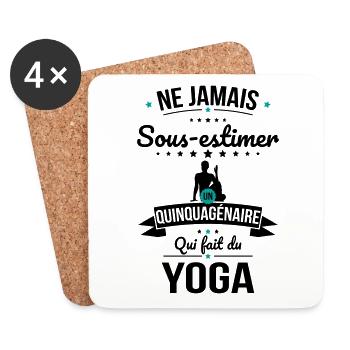 Sous-estimer un quinquagénaire qui fait du yoga - Dessous de verre (lot de 4) - blanc - Devant