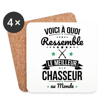 Voici à quoi ressemble le meilleur chasseur - Dessous de verre (lot de 4) - blanc - Devant