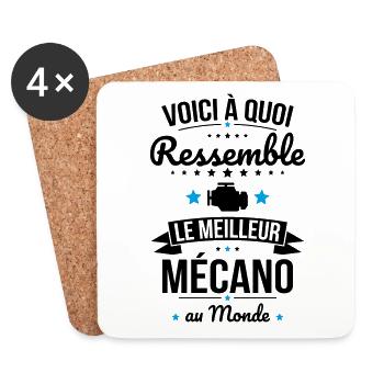 Voici à quoi ressemble le meilleur mécano au monde - Dessous de verre (lot de 4) - blanc - Devant