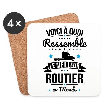 Voici à quoi ressemble le meilleur routier - Dessous de verre (lot de 4) - blanc - Devant