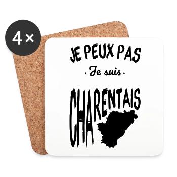 Je peux pas je suis Charentais - Dessous de verre (lot de 4) - blanc - Devant