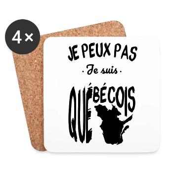 Je peux pas je suis Québécois - Dessous de verre (lot de 4) - blanc - Devant