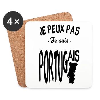 Je peux pas je suis Portugais - Dessous de verre (lot de 4) - blanc - Devant
