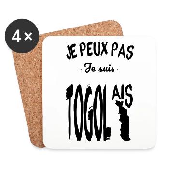 Je peux pas je suis Togolais - Dessous de verre (lot de 4) - blanc - Devant