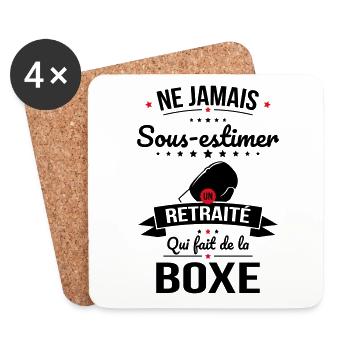 Sous-estimer un retraité qui fait de la boxe - Dessous de verre (lot de 4) - blanc - Devant
