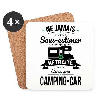Sous-estimer un retraité avec son camping-car - Dessous de verre (lot de 4) - blanc - Devant