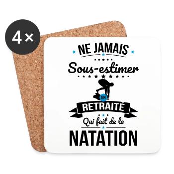 Sous-estimer un retraité qui fait de la natation - Dessous de verre (lot de 4) - blanc - Devant