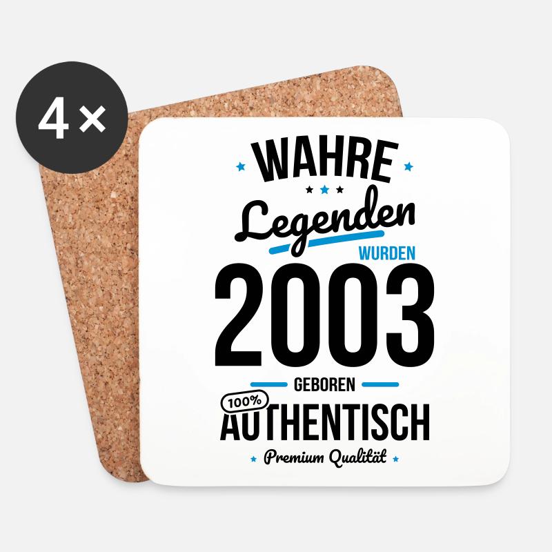 20. Geburtstag - Legenden wurden 2003 - Untersetzer (4er-Set) - Weiß
