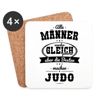 Alle Männer gleich Besten machen Judo - Untersetzer (4er-Set) - Weiß - Vorne