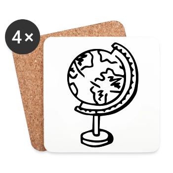 Globe Globe Gift Idea - Coasters (set of 4) - white - Front