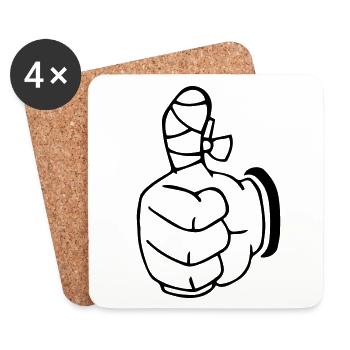 Thumbs up craftsman gift idea - Coasters (set of 4) - white - Front