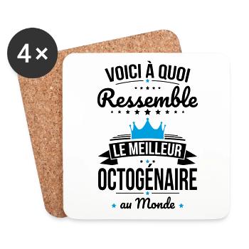 A quoi ressemble le meilleur octogénaire au monde - Dessous de verre (lot de 4) - blanc - Devant