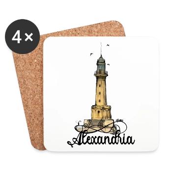 Leuchtturm Alexandria Ägypten - Untersetzer (4er-Set) - Weiß - Vorne