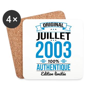 Anniversaire 20 ans - Original - Juillet 2003 - Dessous de verre (lot de 4) - blanc - Devant