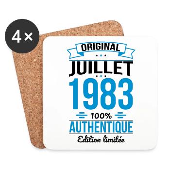 Anniversaire 40 ans - Original - Juillet 1983 - Dessous de verre (lot de 4) - blanc - Devant