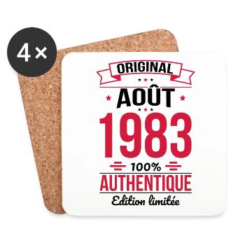 Anniversaire 40 ans - Original - Août 1983 - Dessous de verre (lot de 4) - blanc - Devant