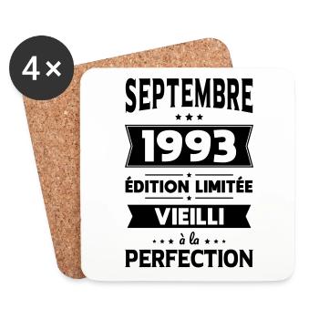 Anniversaire 30 ans - Septembre 1993 Perfection - Dessous de verre (lot de 4) - blanc - Devant