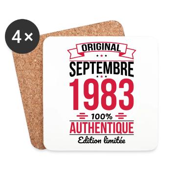 Anniversaire 40 ans - Original - Septembre 1983 - Dessous de verre (lot de 4) - blanc - Devant