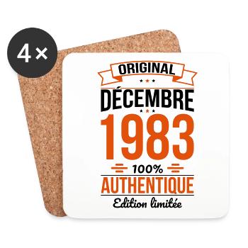 Anniversaire 40 ans - Original - Décembre 1983 - Dessous de verre (lot de 4) - blanc - Devant