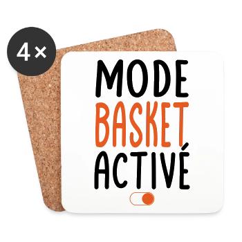 Mode Basket activé - Idée cadeau - Dessous de verre (lot de 4) - blanc - Devant