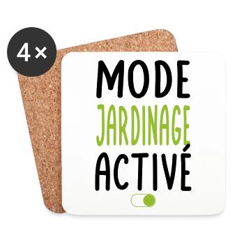 Mode Jardinage activé - Idée cadeau - Dessous de verre (lot de 4) - blanc - Devant