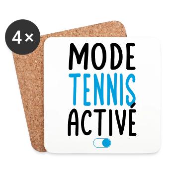 Mode Tennis activé - Idée cadeau - Dessous de verre (lot de 4) - blanc - Devant