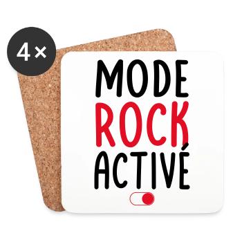 Mode rock activé - Idée cadeau - Dessous de verre (lot de 4) - blanc - Devant
