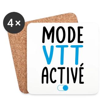 Mode VTT activé - Idée cadeau - Dessous de verre (lot de 4) - blanc - Devant