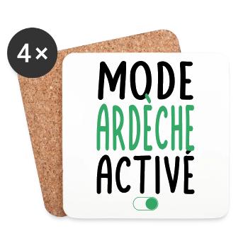 Mode Ardèche Activé - Idée Cadeau - Dessous de verre (lot de 4) - blanc - Devant