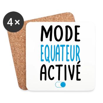 Mode Equateur Activé - Idée Cadeau - Dessous de verre (lot de 4) - blanc - Devant