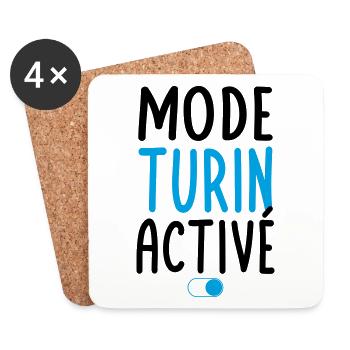 Mode Turin Activé - Idée Cadeau - Dessous de verre (lot de 4) - blanc - Devant