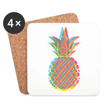Unscharfe ANANAS in Pastellfarben - Untersetzer (4er-Set) - Weiß - Vorne