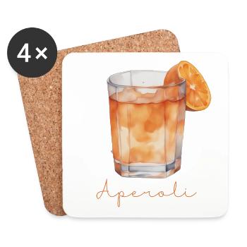 Aperoli Saufen Aperoly Spritztour Sommergetränk - Untersetzer (4er-Set) - Weiß - Vorne