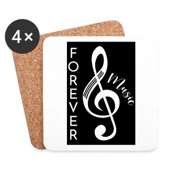 Forever Music Poster - Coasters (set of 4) - white - Front