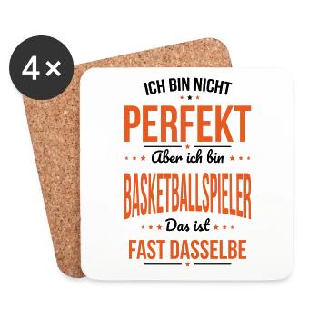 Ce n’est pas parfait, mais je suis un joueur de baskteball - Dessous de verre (lot de 4) - blanc - Devant