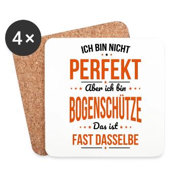 I'm not perfect, but I'm an archer - Coasters (set of 4) - white - Front