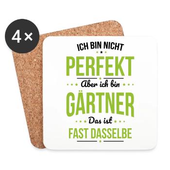 Ich bin nicht perfekt aber ich bin Gärtner - Untersetzer (4er-Set) - Weiß - Vorne