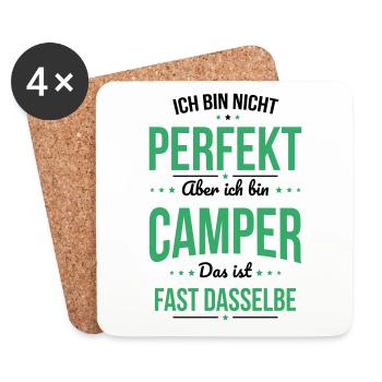 I'm not perfect, but I'm a camper - Coasters (set of 4) - white - Front