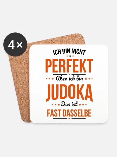 Ich bin nicht perfekt aber ich bin Judoka - Untersetzer (4er-Set) - Weiß