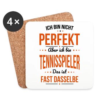 Ich bin nicht perfekt aber ich bin Tennisspieler - Untersetzer (4er-Set) - Weiß - Vorne