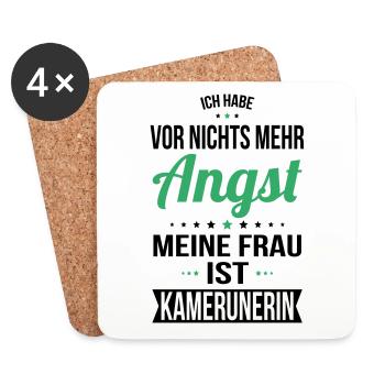 My wife is Cameroonian - gift idea humor - Coasters (set of 4) - white - Front