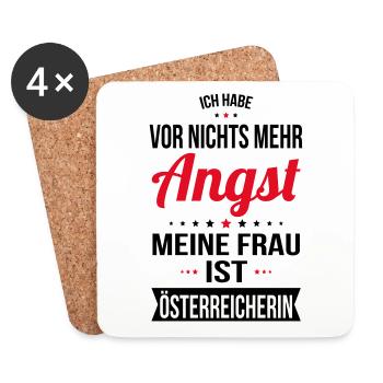 My wife is Austrian - gift idea humor - Coasters (set of 4) - white - Front