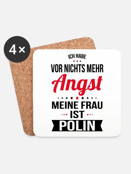 My Wife Is Polish - Gift Idea Humor - Coasters (set of 4) - white